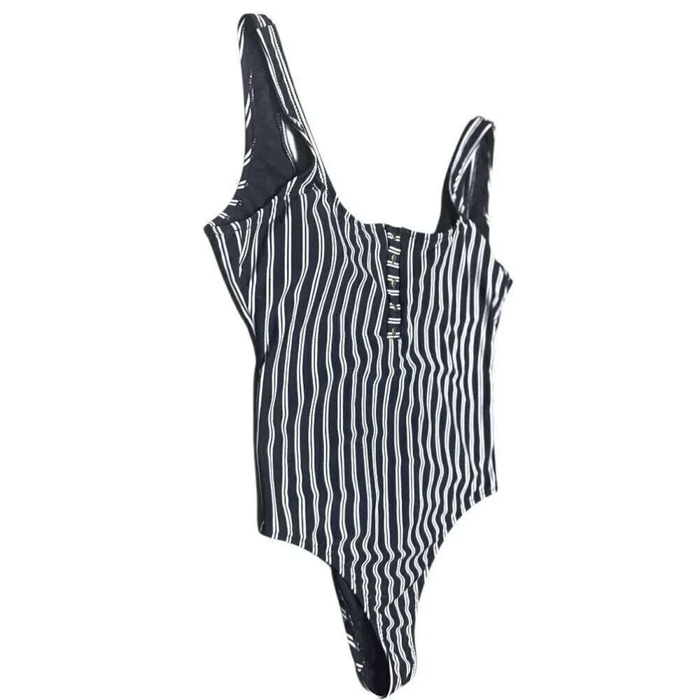Raisins Del Mar Stripe Coconut Groove One Piece Size Large NWT